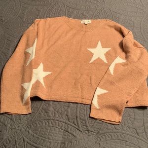 She + Sky Cropped Star sweater